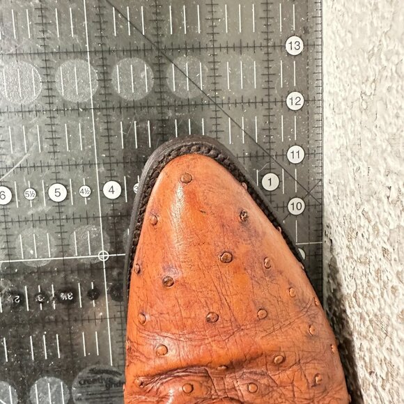 Durango Men Size 8D Brown Leather FullQuill Embroidered Ostrich Cowboy Boot - Picture 14 of 14